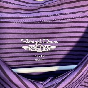 Straight Down Purple Striped Polo Shirt